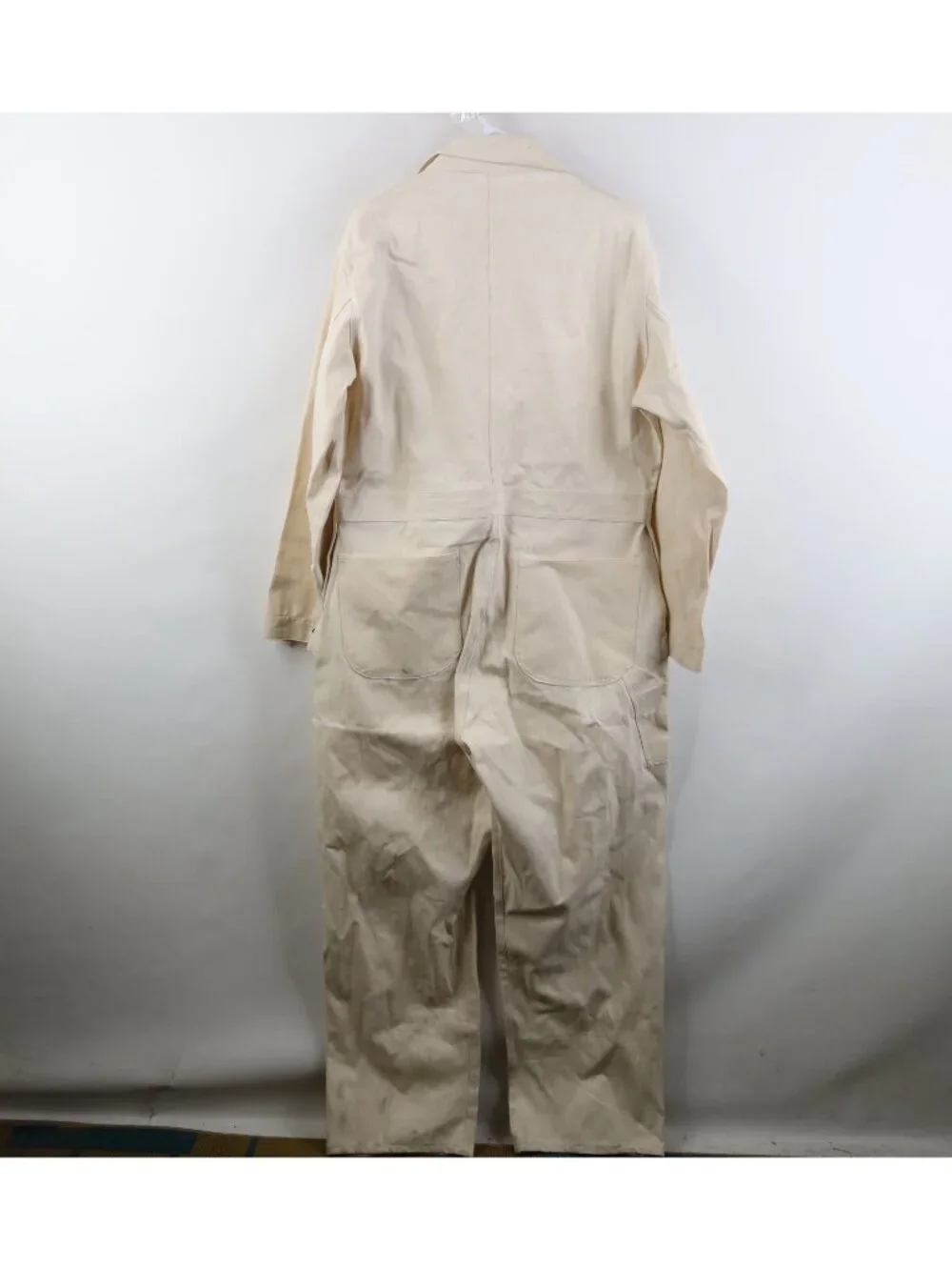 Vintage 50s Mens Small Distressed HBT Herringbone Twill Coveralls Sanforized USA